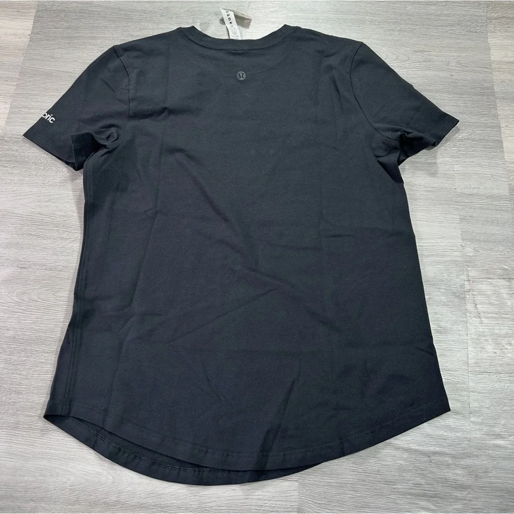 NEW Lululemon Shirt Womens 12 XL Black Crew Stretch LW3EYDS